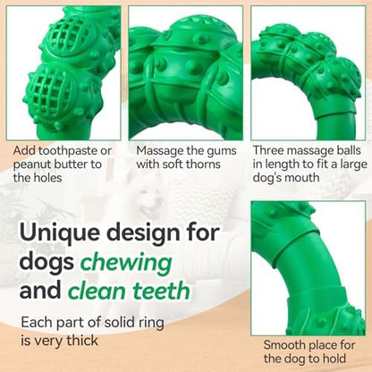 Indestructible Dog Chew Toys for Aggressive Chewers, Super Dog Chewer Toys for Medium Large Dogs, Interactive Dogs Ring Toy, Heavy Duty Teething Toys - Image 4