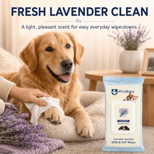 Dog Grooming Wipes for Paws and Butt, Lavender,100 Count - Image 3