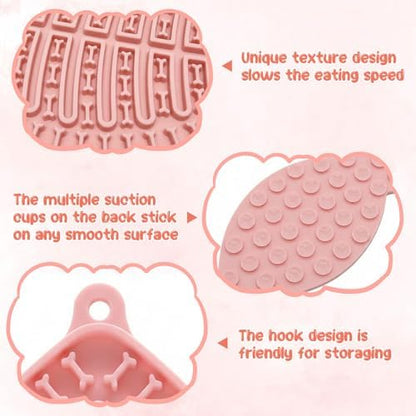Ceramic Raised Slow Feeder Cat Bowl with Lick Mat, for Indoor Cats and Small Dogs Like Chihuahua, French Bulldog, Poodle,Anti Vomiting for Dry and Wet Food-White Bowl+Lick Mat - Image 4