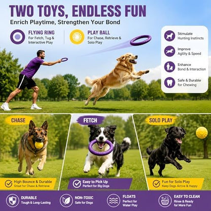 Large Purple Dog Tug Toy, Floating Water Ring - Image 6