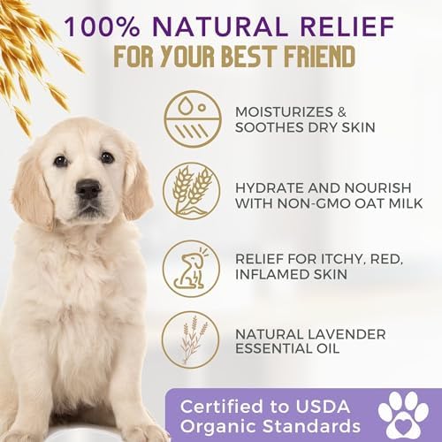 4Legger All Natural Organic Oatmeal Dog Shampoo for Itchy Skin with Aloe, Coconut & Lavender Essential Oil, Hypoallergenic, Moisturizing for Normal, Dry, Itchy, or Sensitive Skin, USA Made, 16 oz - Image 3