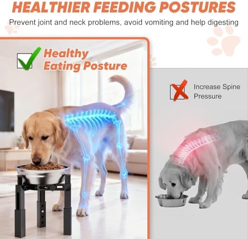 XIAZ Dog Bowl Stand Elevated Food Water Bowl Holder for Large Medium Small Sized Dog, Heights&Width Adjustable, Non-Slip, Durable, Elevated Feeding Bowl Stand for All Dogs Bowls (Stand Only) - Image 5