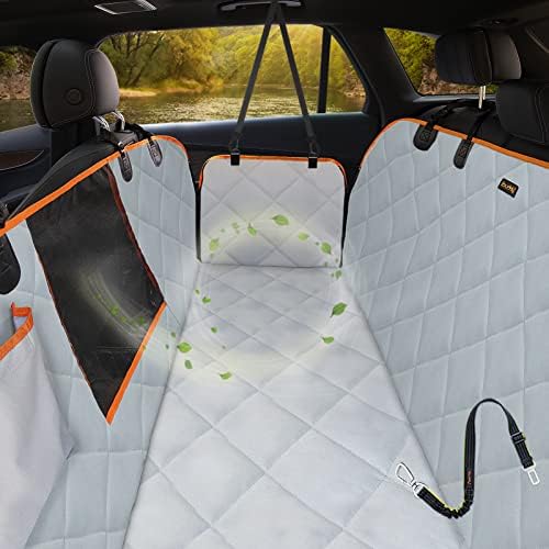 Dog Seat Cover for Tesla Model 3 Waterproof Car Seat Protector with Mesh Window Dog Car Hammock Against Dirt and Fur Anti-Scratch Nonslip Machine Washable Back Seat Cover for Model Y by iBuddy