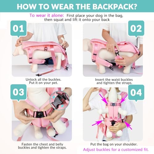 Lukovee Dog Backpack Carrier, Adjustable Front Carrier for Small Breeds - Image 4