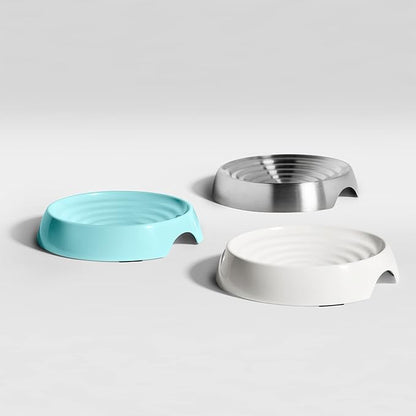 CatGuru Cat Bowls, Whisker Friendly Food Bowl for Indoor Cats, Reliefs Whisker Fatigue, Wide Kitten Dish, Non Slip Pet Dishes, Shallow Pet Plates (Stainless Steel)