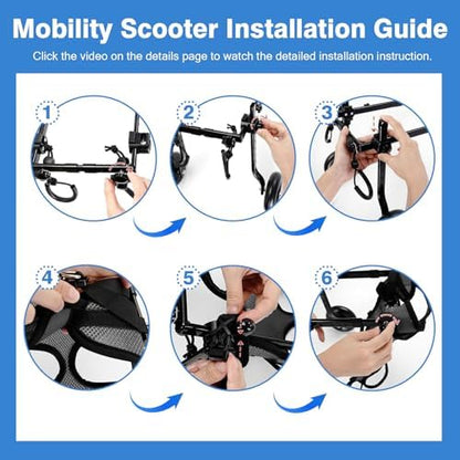 Grey Dog Wheelchair for Back Legs,Pet Walk Tools Comfortable Breathable Mesh for Dogs，Adjustable Mobility Aid for Disabled Pets, Leg Brace and Hip Support - Image 4