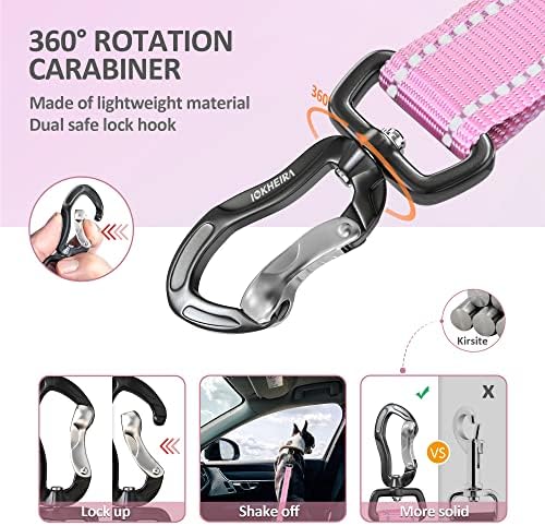 IOKHEIRA Dog Seatbelt - Adjustable Reflective Bungee Harness with Aluminum Swivel Carabiner - Image 3