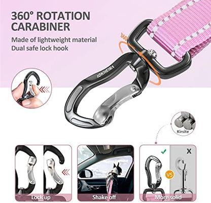 IOKHEIRA Dog Seatbelt - Adjustable Reflective Bungee Harness with Aluminum Swivel Carabiner - Image 3