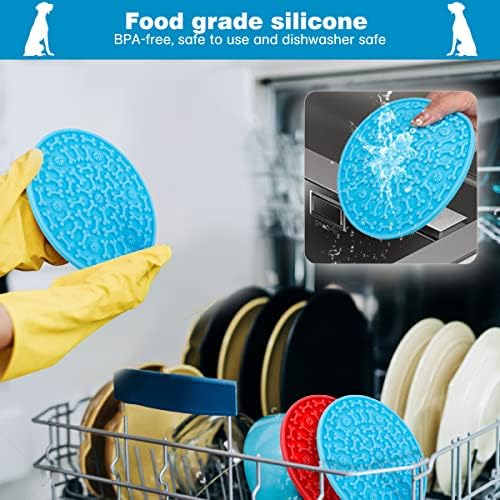 Dog Lick Pad, Pet Bathing Grooming Distraction Wall Mounted Silicone Slow Feeder Mat with Strong Suction, 2 Pack - Image 6