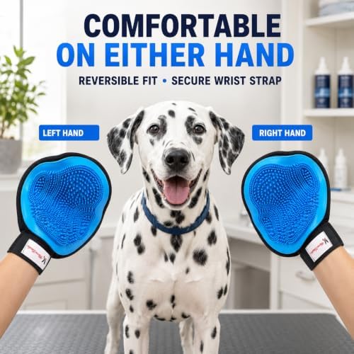 Warren London 2-in-1 Pet Grooming Glove for Dogs & Cats, Reversible Brush - Image 6