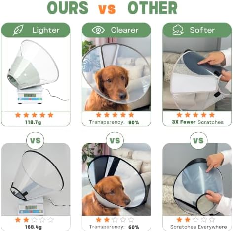Dog Cone Collar with Soft Liner to Stop Licking, Elizabeth Recovery Collar After Surgery for Large Medium Dogs, Comfortable Pet Head Cone Alternative for Neutering Spay Injury - Image 6