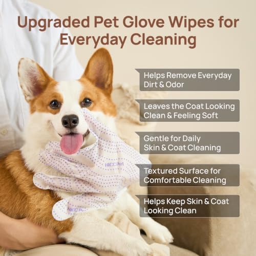 HICC PET Cleaning Glove Wipes PRO for Dogs & Cats, 6PCS Unscented. - Image 7