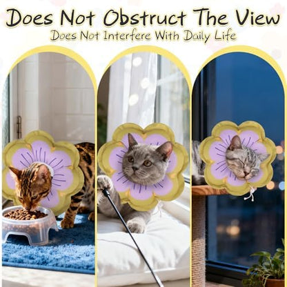 EXPAWLORER Cat Cone Collar Soft, Cat E Collar Recovery After Surgery to Stop Licking, Adjustable Waterproof Cute Neck Elizabethan Pet Kitten Puppy Donut Pillow for Cats Puppy Wound Healing, Greens - Image 6