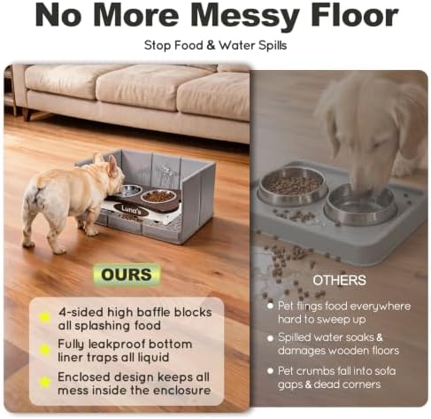 HQ4US 4LEGS Dog Food Mat Cat Feeding Enclosure for Water Bowl Pet Placemat - Image 2