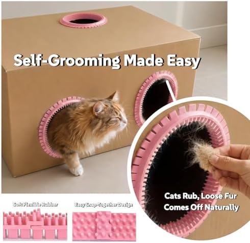 Cat Self Groomer Arch for Cardboard Boxes (Pink | Refill) - Image 5