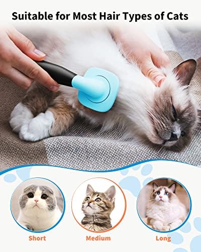 Glendan Dog & Cat Brush- Slicker Pet Brush- Shedding Grooming Tools (Blue) - Image 6