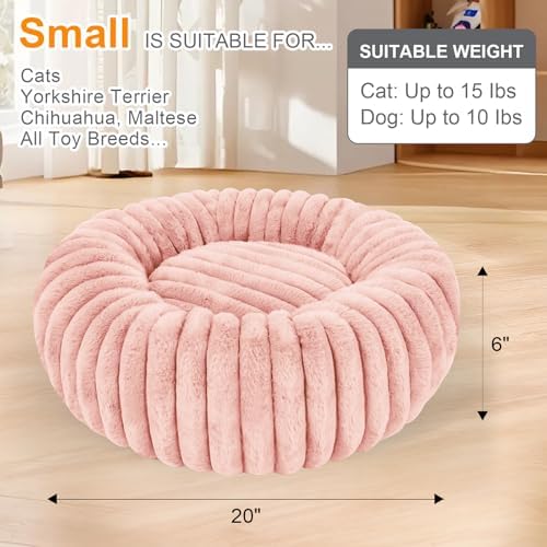 Washable Small Cat Dog Bed,Puppy Bed Cat Beds for Indoor Cats(Pink,S) - Image 4