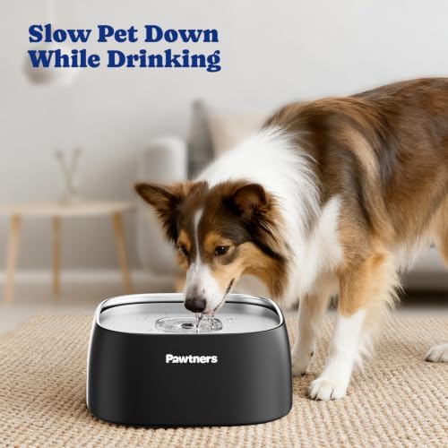 Pawtners All Stainless Steel Dog Water Bowl No Spill, 135oz/4L, Black - Image 6