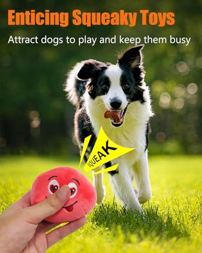 Squeaky Dog Toys, Stuffed Plush Puppy Toy Balls to Keep Them Busy, (4 Pack) Interactive Funny Pet Ball with Squeaker for Puppies Small Breed Medium Dogs - Image 2
