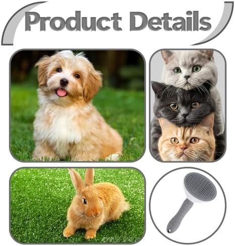 Cat Brush for Shedding & Grooming, Self-Cleaning Cat Slicker Brush with Push Button | Gentle Deshedding & Dematting Tool for Short & Long Hair Cats and Dogs | Massaging Pet Hair Remover for Loose Fur - Image 6