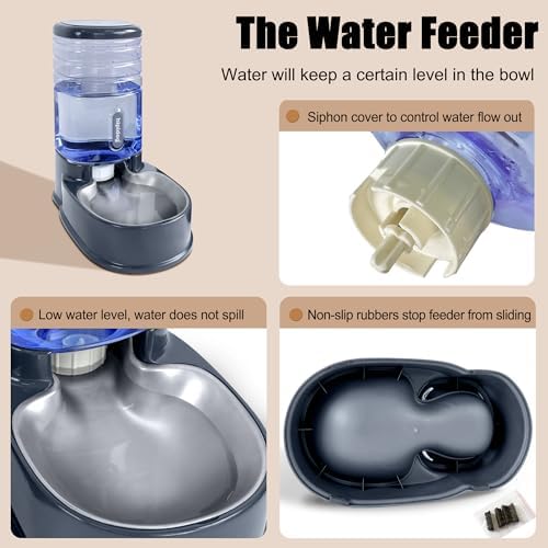 Stainless Steel Automatic Pet Feeder for Small&Medium Pets Automatic Food Feeder and Waterer Stainless Steel Bowls Set 3.8 L, Travel Supply Feeder and Water Dispenser for Dogs Cats Pets Animals - Image 5