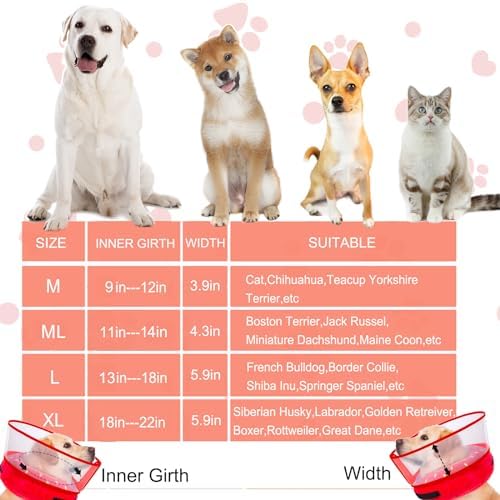 Inflatable Dog Cone Collar for Large Medium Small Dogs, Soft Dog Donut Collar Adjustable Recovery Cone for Pets After Surgery, Extra Enhanced Anti-Licking Guard Shield for Pets (X-Large, Strawberry) - Image 3