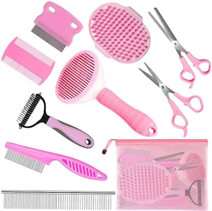 Complete Pet Grooming Solution by Dog - 9PCS Kit with Slicker Brush, Deshedding Tool, and Grooming Comb for All Breeds and Sizes, Promotes Healthy Skin and Coat - Image 3