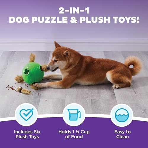Outward Hound by Nina Ottosson Dog Snuffle N' Treat Ball Puzzle, Level 2 Intermediate, Green, Large - Image 2