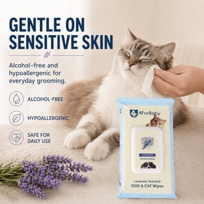 Dog Wipes for Paws and Butt, Lavender, 30 Count - Image 3