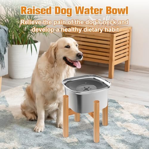 Decflow 3L Elevated Dog Water Bowl, Stainless Steel Raised Food Dispenser with Stand, Large Capacity No Spill Dog Water Bowl for Small, Medium and Large Dogs - Image 6