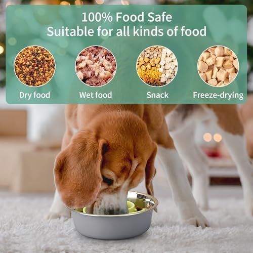 Slow Feeder Dog Bowls Insert, Animire Soft Silicone Slow Eating Dog Food Bowl for Small, Medium and Large Dogs, Compatible with Regular and Elevated Bowls - Image 4