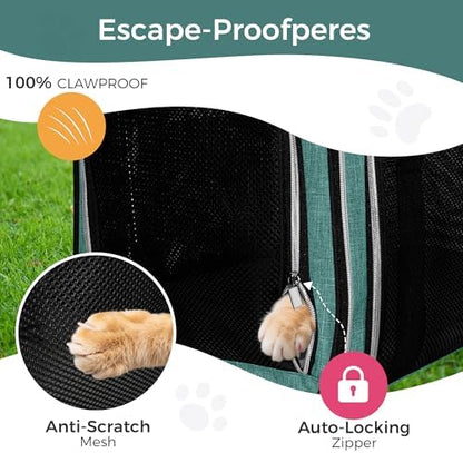 BAGLHER Pet Travel Carrier, Cat Carriers Dog Carrier for Small Medium Cats Dogs Puppies, Airline Approved Small Dog Carrier Soft Sided, Collapsible Puppy Carrier. Green - Image 5
