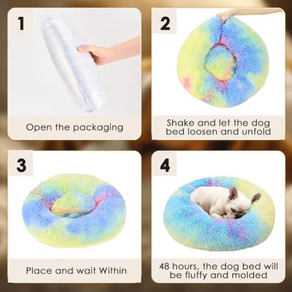 Hoewina Dog & Cat Bed, 20in Cat Beds for Indoor Cats (Rainbow) - Image 6