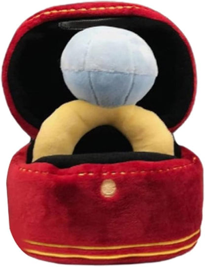 Glow Pups Dog Toy Diamond Wedding Ring Plush Puppy Toy with Squeaker, Durable Materials, Interactive, Soft and Comfortable, Engagement Ring, Ideal for Small Dogs - Red