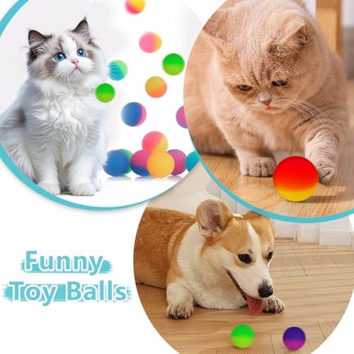 20 Pcs Cat Toy Bouncy Balls, 1.25 Inch Interactive High Elasticity Rubber Cat Ball, Durable Pet Toy for Indoor Outdoor - Image 6