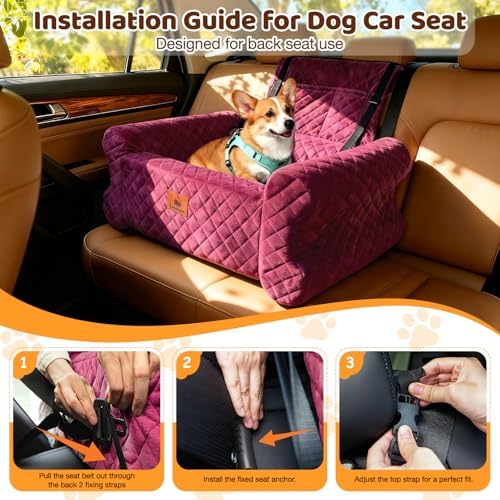 Dog Car Seat for Medium/Large Dogs up to 60LBS Memory Foam Dog Booster Seat - Image 5