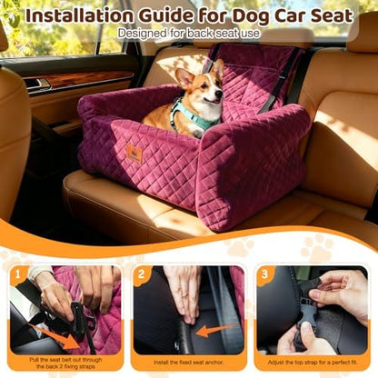 Dog Car Seat for Medium/Large Dogs up to 60LBS Memory Foam Dog Booster Seat - Image 5