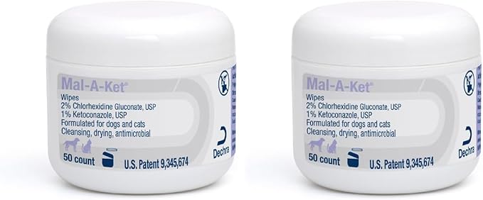 Mal-A-Ket Wipes, 2.25" Round, jar,50 Count (Pack of 2)