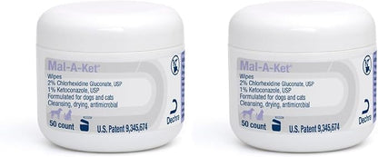 Mal-A-Ket Wipes, 2.25" Round, jar,50 Count (Pack of 2)