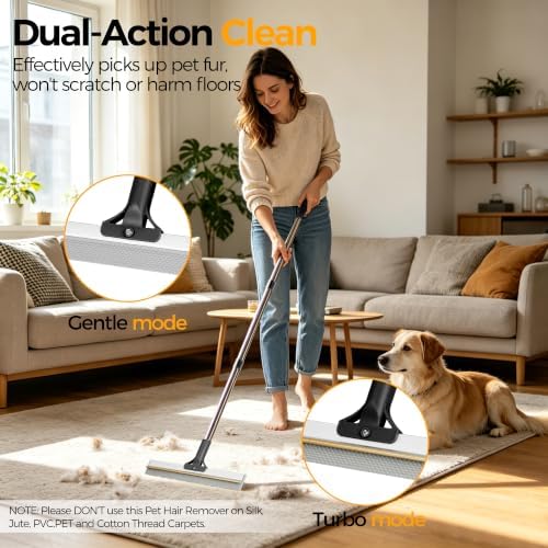 Carpet Rake for Pet Hair Removal Tool,Reusable Hair Remover Broom - Image 6