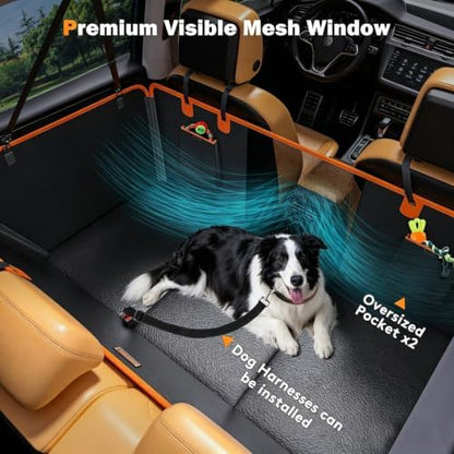 Hard Bottom Dog Car Seat Cover for Back Seat, PU Leather Dog Seat Extender - Image 6