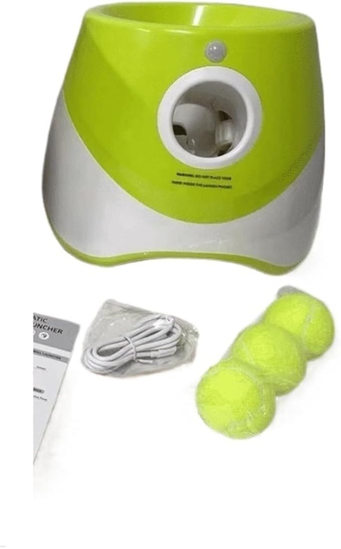 Dog Launcher Automatic Toy Tennis Throwing Pinball Machine Fun Interactive Throw Rechargable Catapult USB Charging(Green)