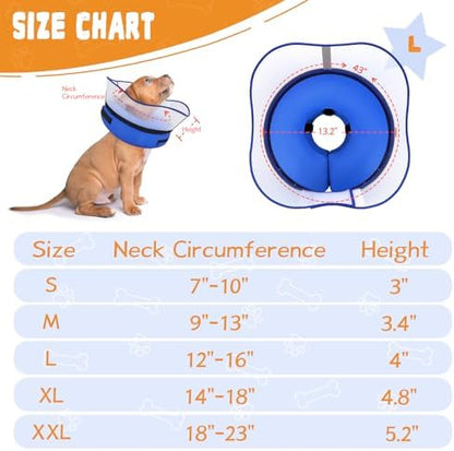 Elevated Inflatable Dog Cone Collar Alternative After Surgery, Dog Donut Collar, Soft Pet Cone to Stop Licking for Small Medium Large Dogs - Image 6