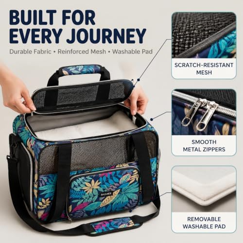 BAGLHER Pet Travel Carrier for Small Medium Cats & Dogs, Airline Approved Soft Sided - Image 6