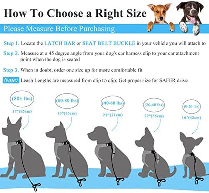 VIVAGLORY Dog Seatbelt Tuffbelt Dog Car Harness, L, Blue - Image 5