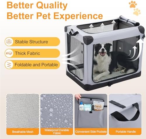 NEWBULIG Soft Cat Carrier 36 Inch, Foldable Large Dog Crate Kennel - Image 5