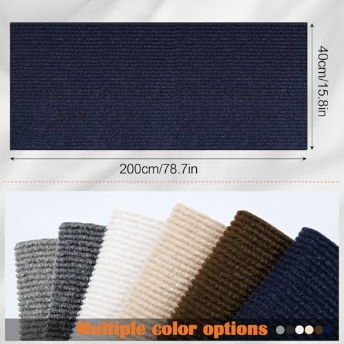 Couch Cat Scratch Protector - 78.7" x 15.8" Trimmable Self-Adhesive Cats Claws Scratch Pads, Sisal Cat DIY Climbing Couch Protector for Scratch Post Cat Tree Replacement Indoor (Dark Blue) - Image 2