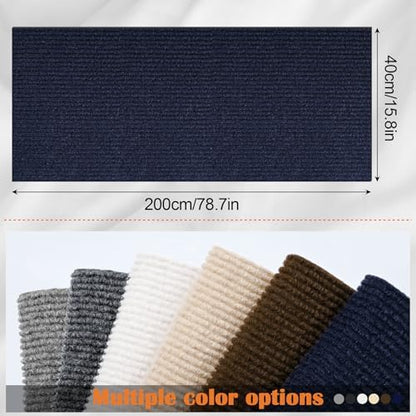 Couch Cat Scratch Protector - 78.7" x 15.8" Trimmable Self-Adhesive Cats Claws Scratch Pads, Sisal Cat DIY Climbing Couch Protector for Scratch Post Cat Tree Replacement Indoor (Dark Blue) - Image 2