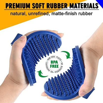 Dog Grooming Brush, Dog Shampoo Bath Brush Shedding Soothing Massage Rubber Comb for Long Short Haired Dogs and Cats 2pcs - Image 3