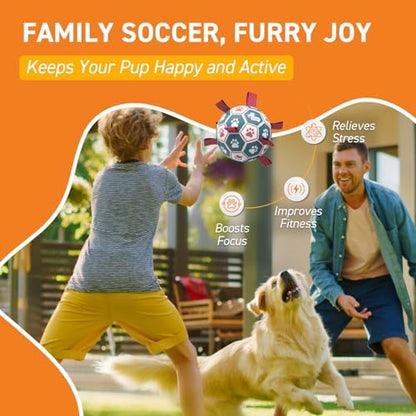 QDAN Dog Balls, World Cup Soccer Ball with Straps, Durable Herding Balls for Small Medium Pet, Puppy Birthday Gifts, Dog Water Toy, Pet Toys Puppy Ball (6 Inch) (Pack of 2) - Image 4